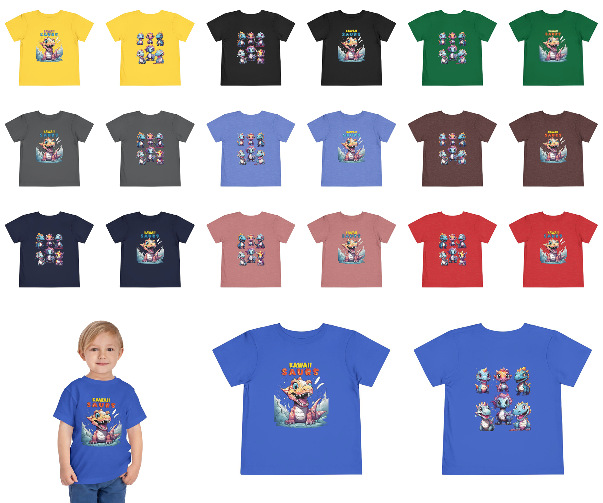 Kawaii Saurs Toddler Cotton T-shirt