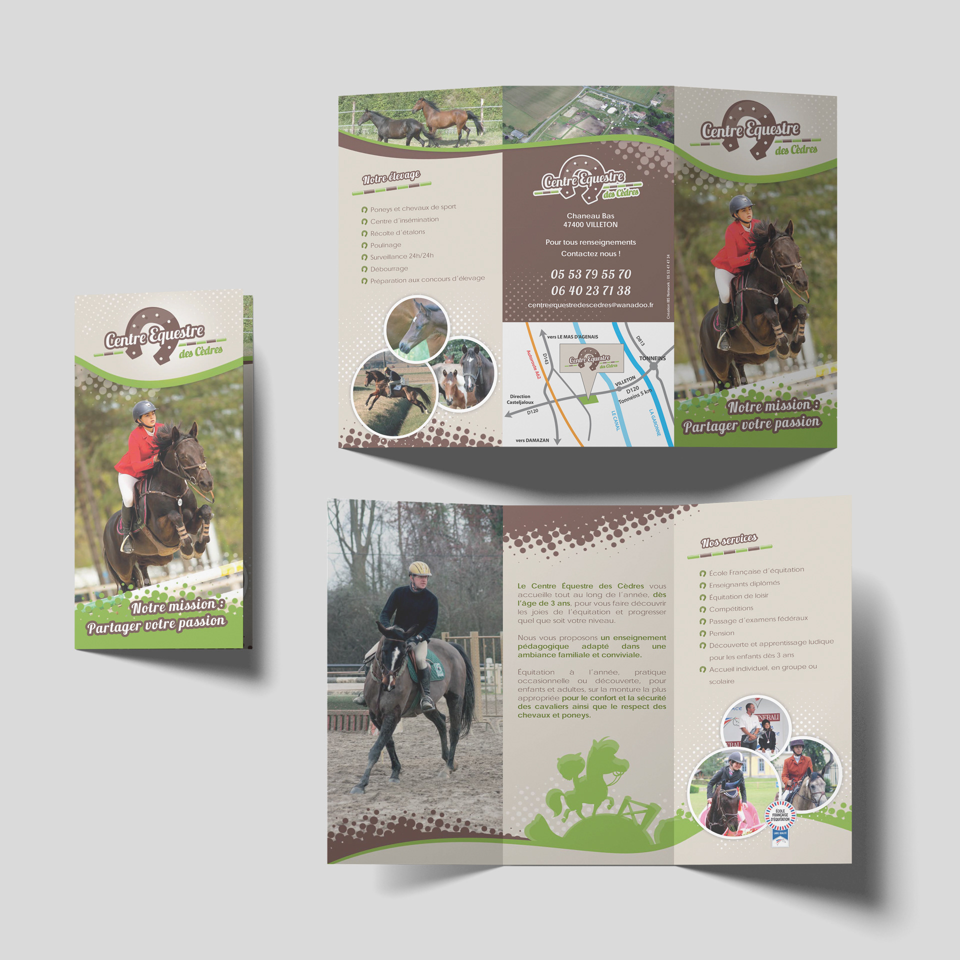 Plaquette publicitaire pour le centre