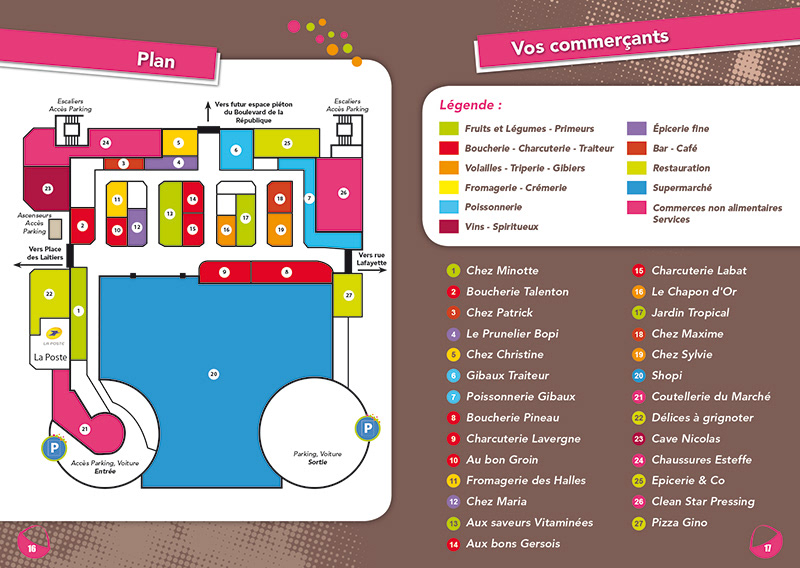 Plan du marché à l'intérieur du guide