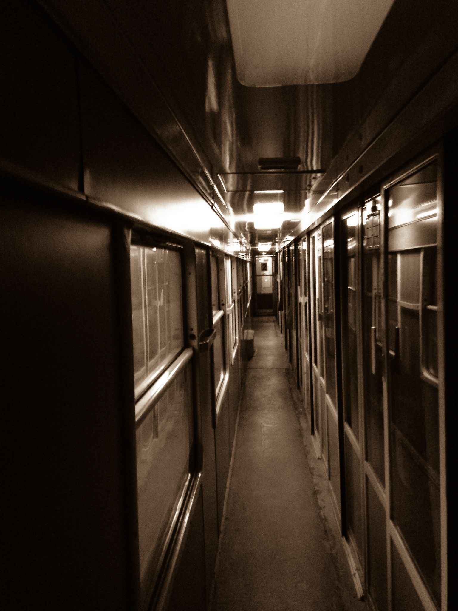 A shot of the sleeper carriage onboard the train to Sofia, Bulgaria