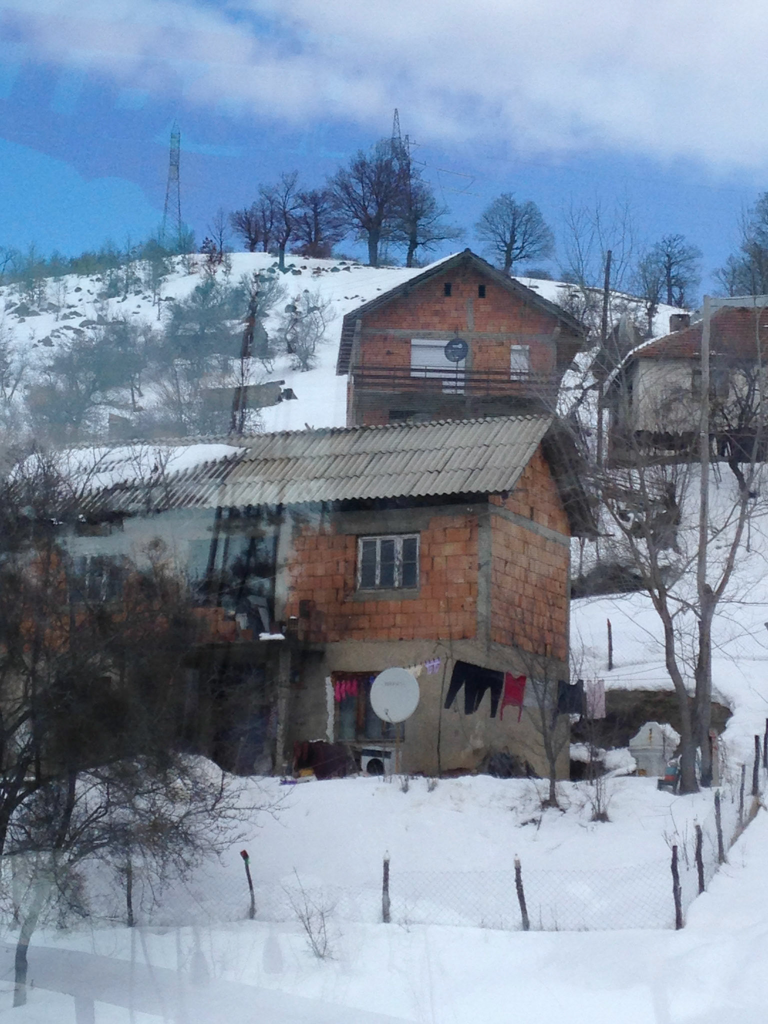 Snow outside Sofia, Bulgaria