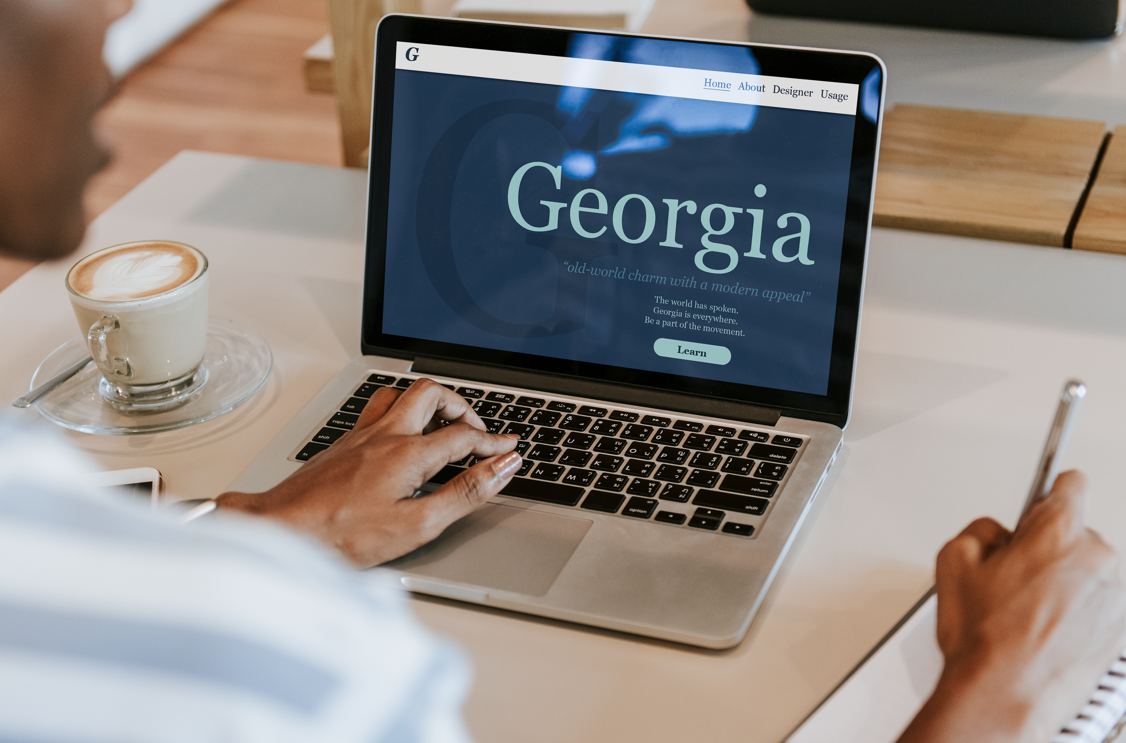 Mockup of the Georgia typeface website