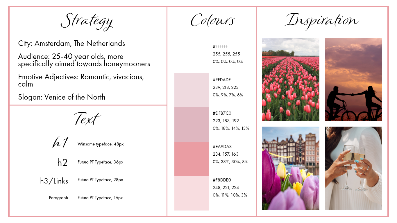 Amsterdam tourism branding kit: Pinks
