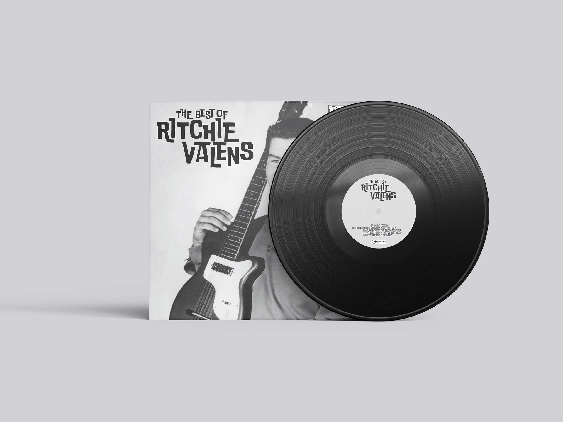 Mockup of 'The Best of Ritchie Valens' on a vinyl