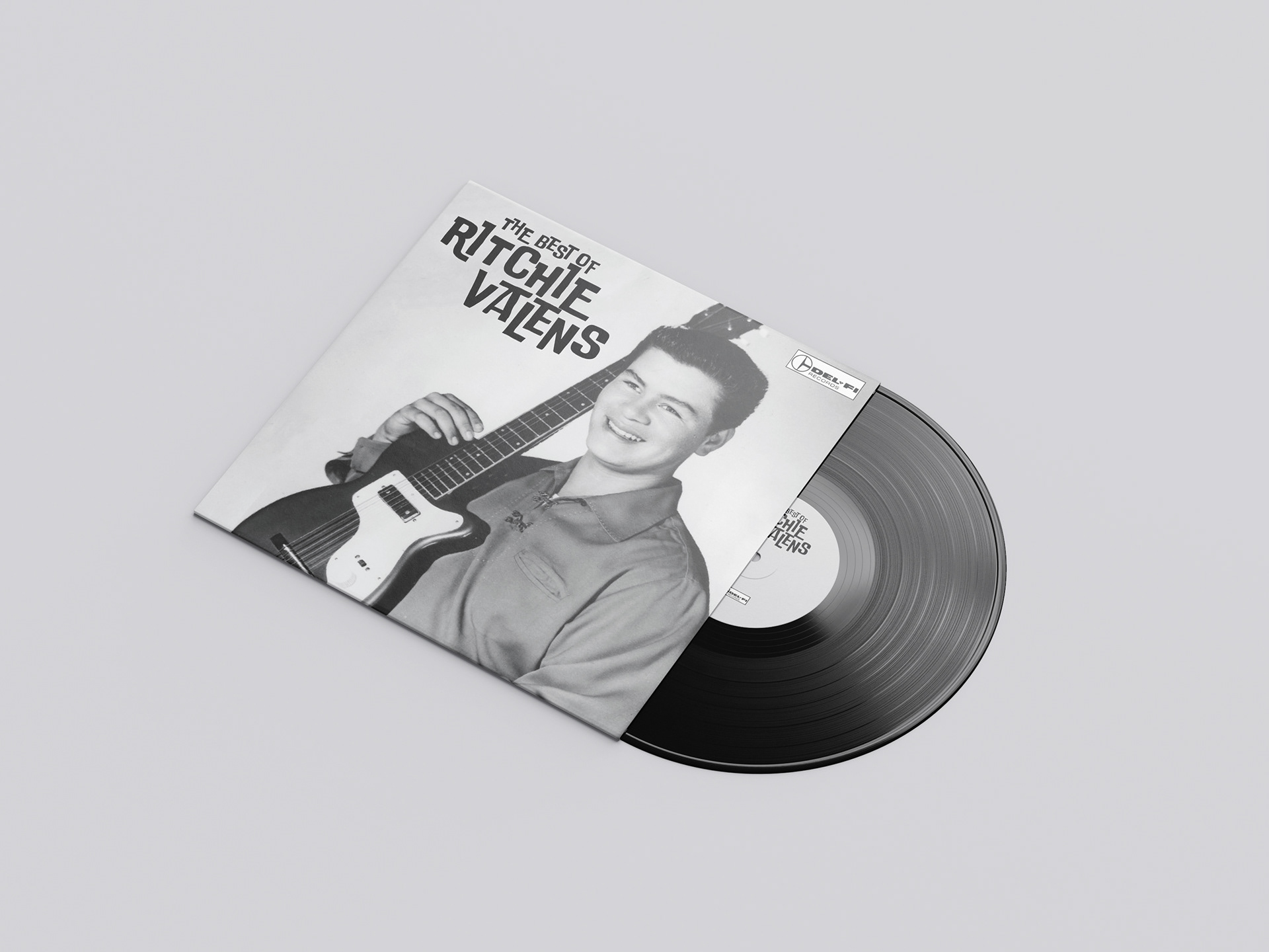 Mockup of 'The Best of Ritchie Valens' on a vinyl cover