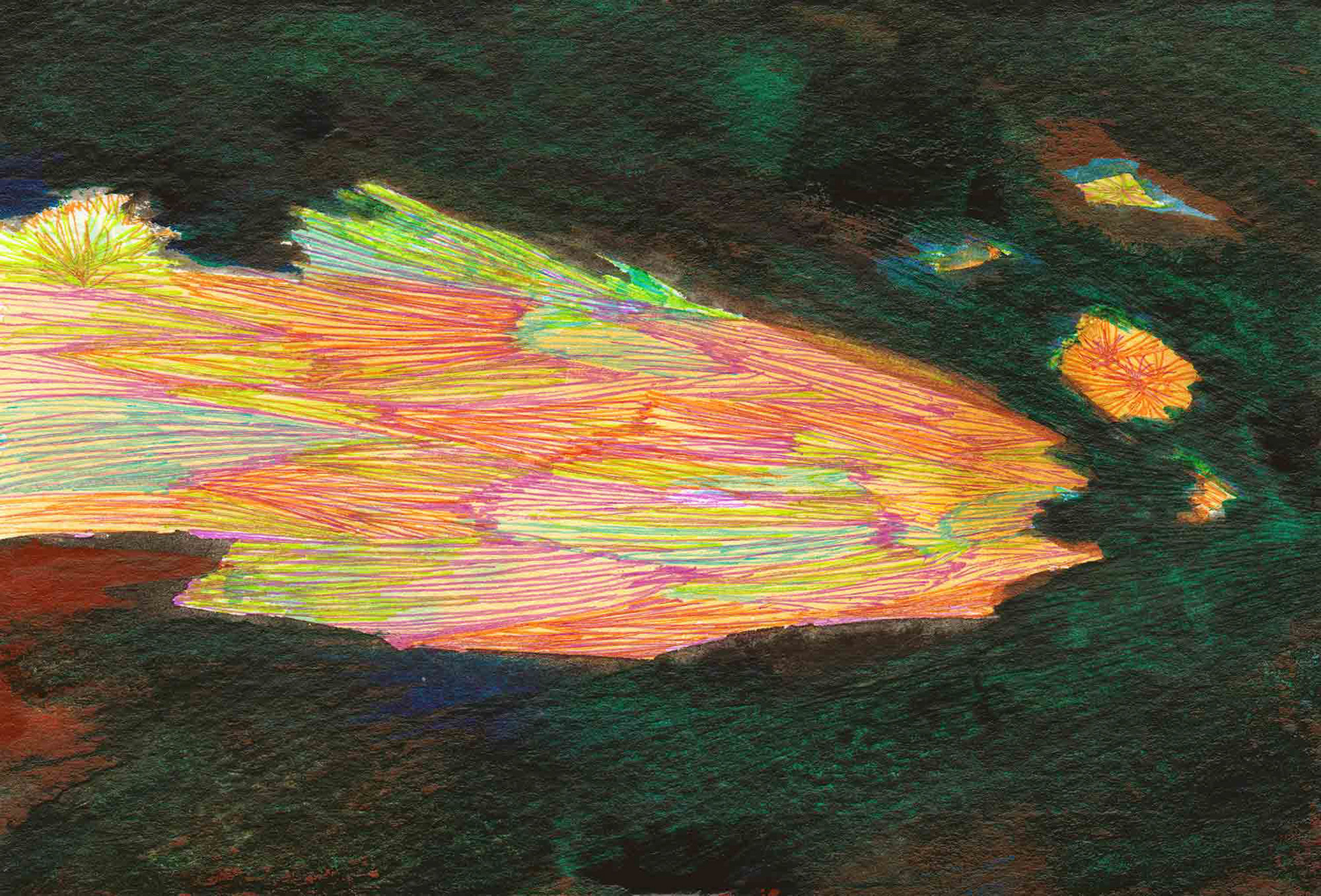 That Night, That Light [#SS16DW037] 2016, Watercolor and Pen on Acid-free Paper, 3.9 x 5.8 in. / 100 x 148 mm