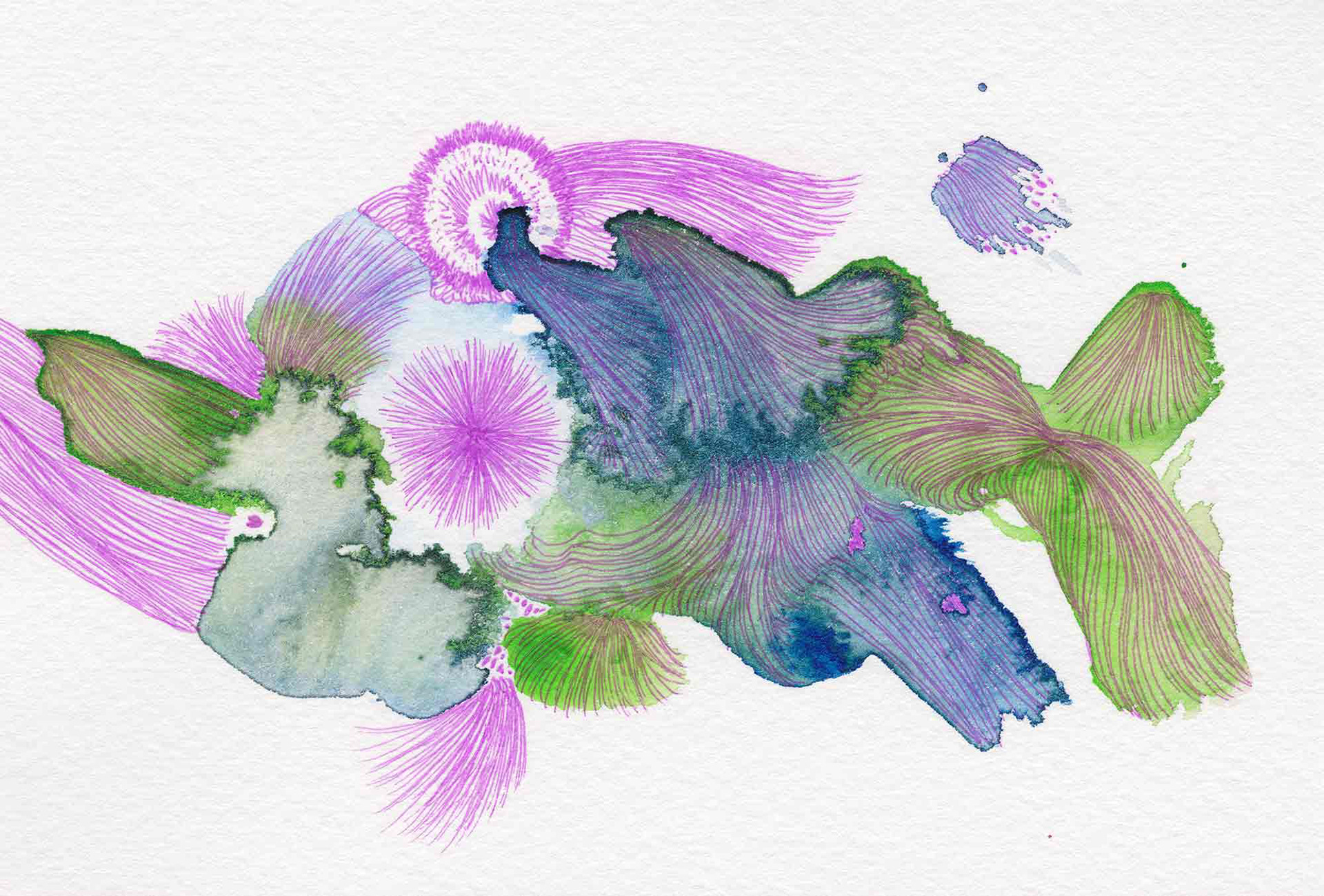 Something cold and warm [#SS15DW009] 2015, Watercolor and Pen on Paper, 3.9 x 5.8 in. / 100 x 148 mm