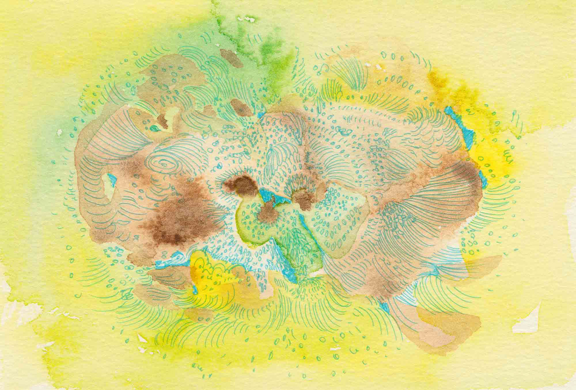 You are so kind [#SS14DW059] 2014, Watercolor and Pen on Paper, 3.9 x 5.8 in. / 100 x 148 mm
