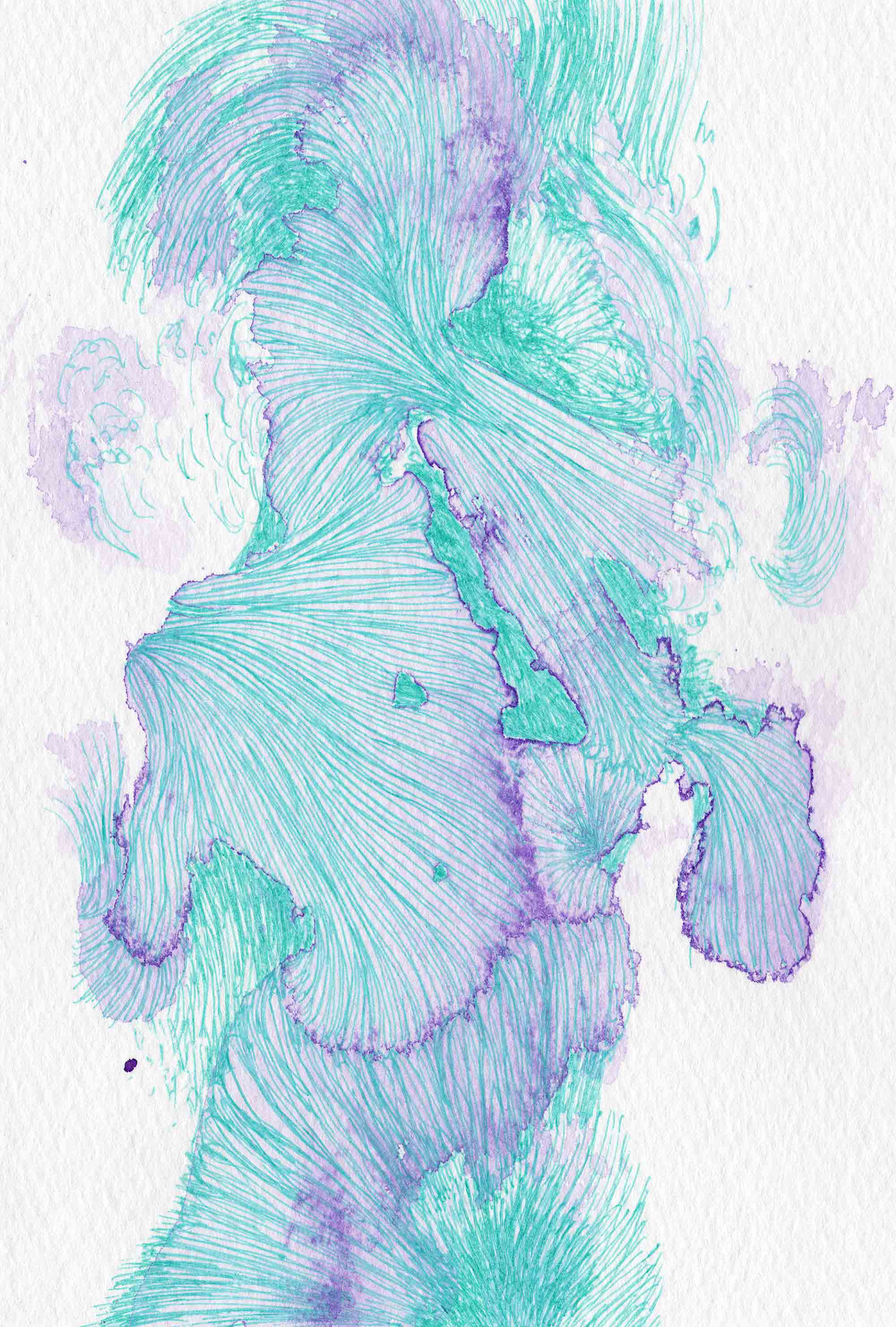 Fish [#SS16DW050] 2016, Watercolor and Pen on Acid-free Paper, 5.8 x 3.9 in. / 148 x 100 mm