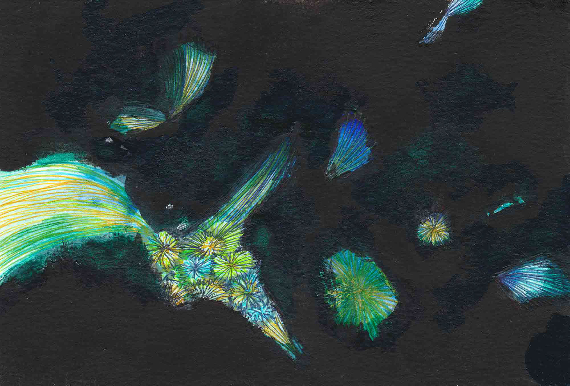 That Night, That Light [#SS16DW024] 2016, Watercolor and Pen on Acid-free Paper, 3.9 x 5.8 in. / 100 x 148 mm