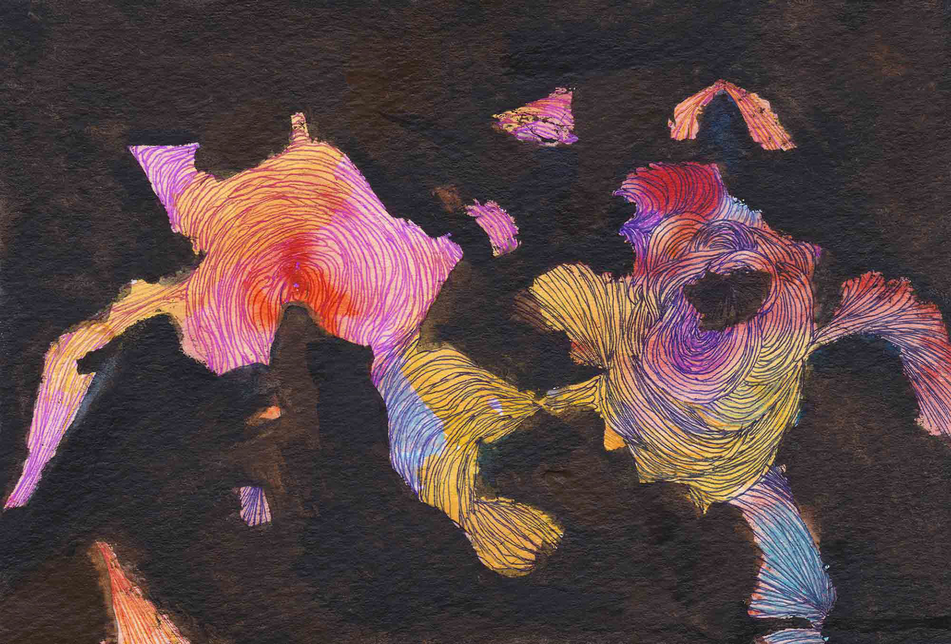 That Night, That Light [#SS16DW035] 2016, Watercolor and Pen on Acid-free Paper, 3.9 x 5.8 in. / 100 x 148 mm