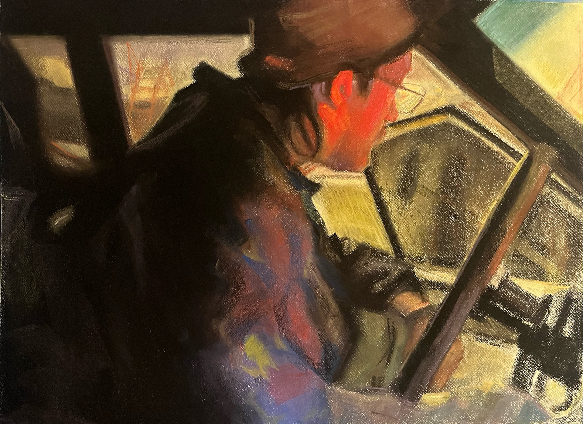 enter, soft pastel, 18 x 24 inches, 2024