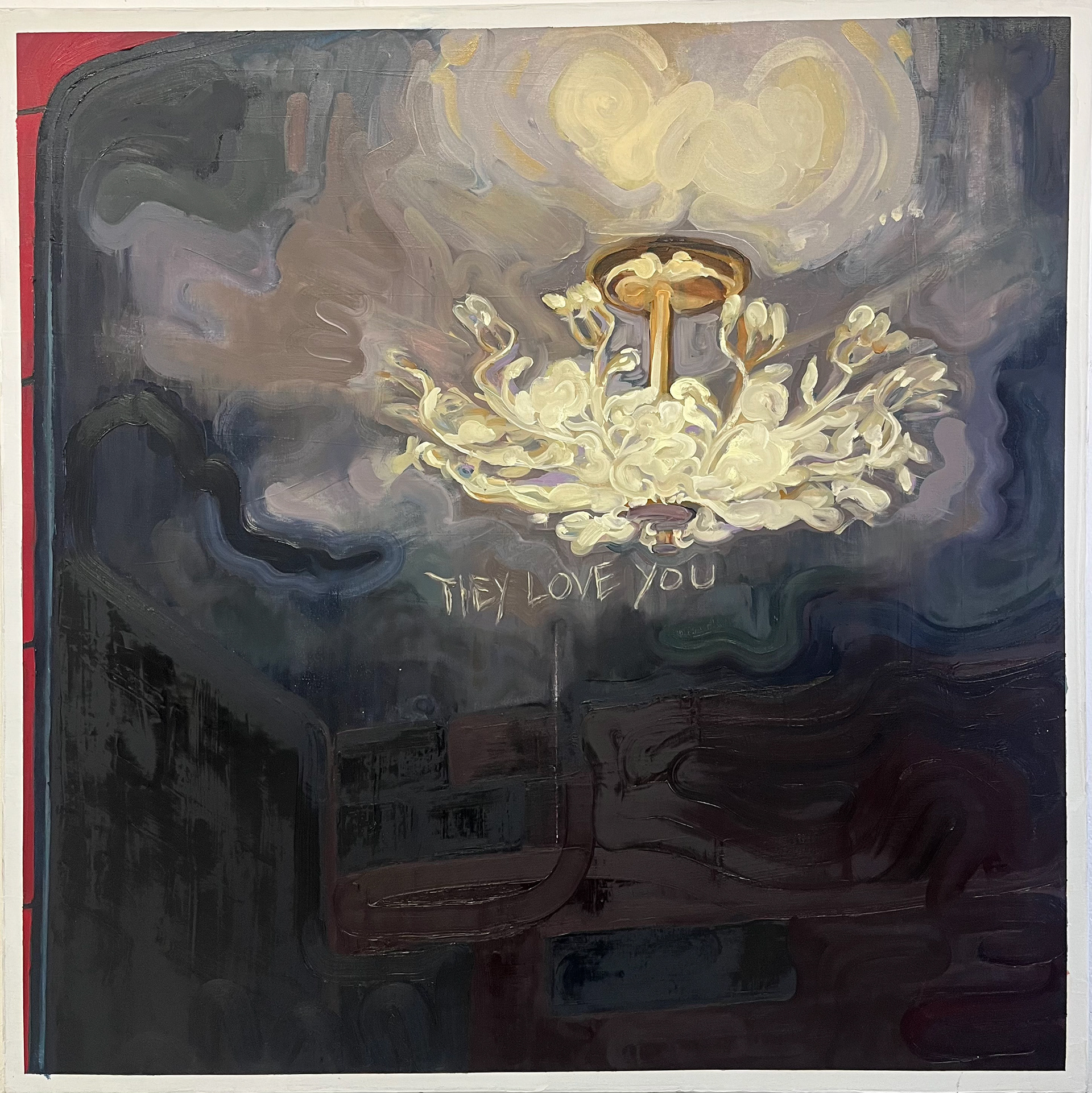 make up for the biology, oil on canvas, 40 x 40 inches, 2025