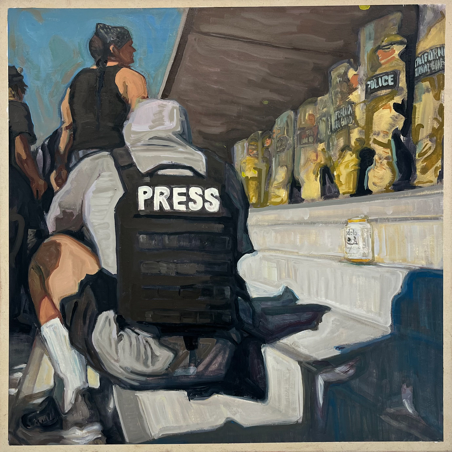 rhythm as it pours, oil on canvas, 36 x 36 inches, 2025