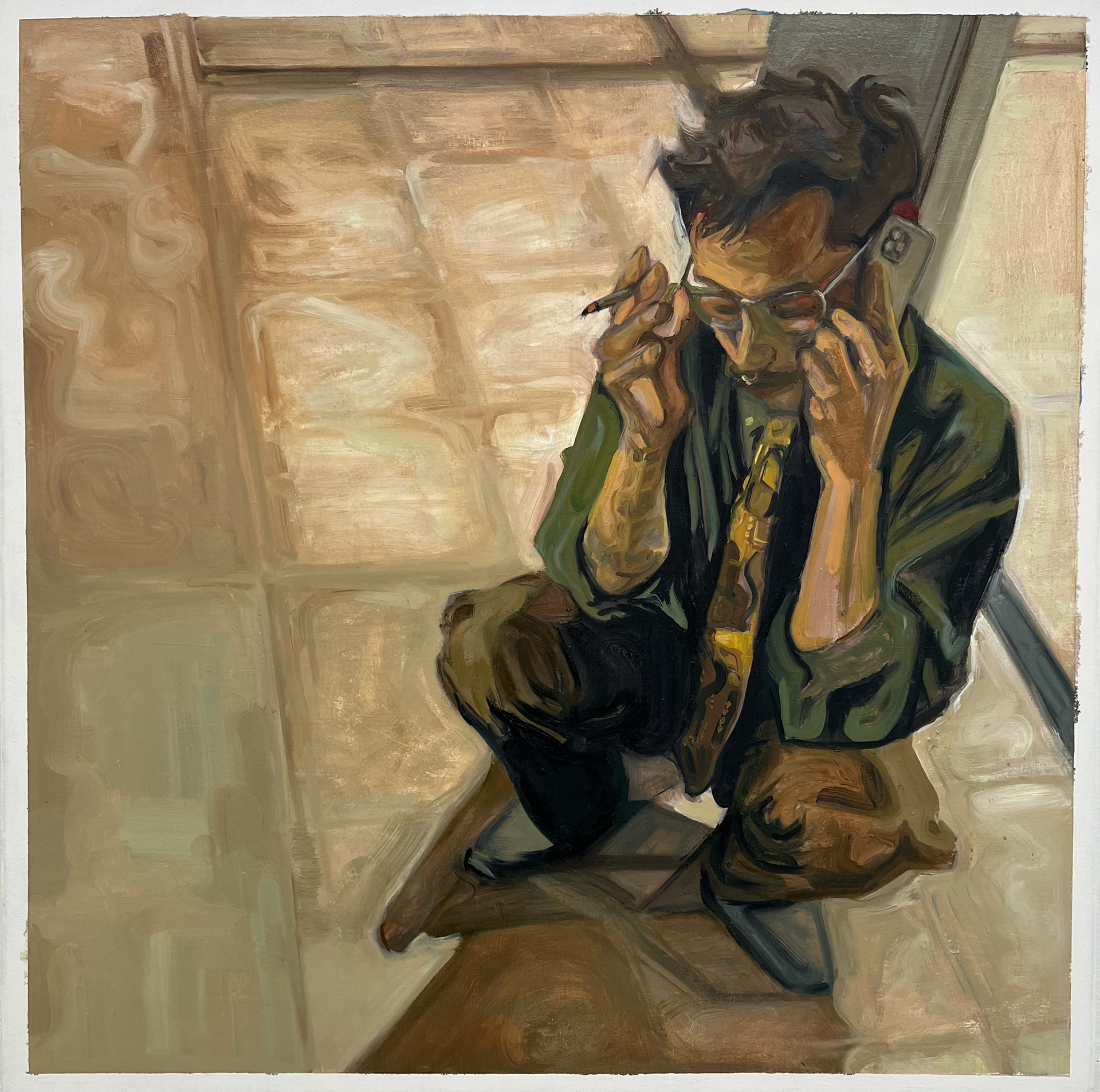 shift in june, oil on canvas, 36 x 36 inches, 2025