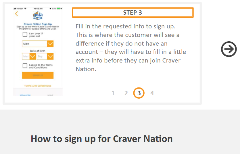 Step 2 of Sign-up Process