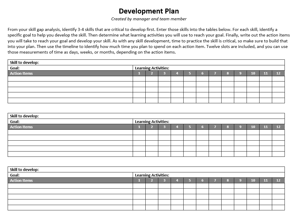 Development plan sample