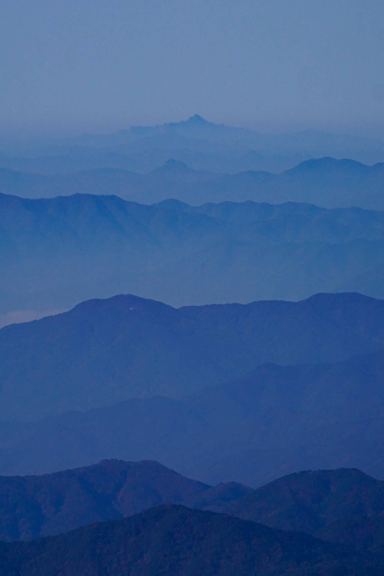 Wolchul-san 810m as seen from Nogo-dan in Jiri-san, RoK (2015). 