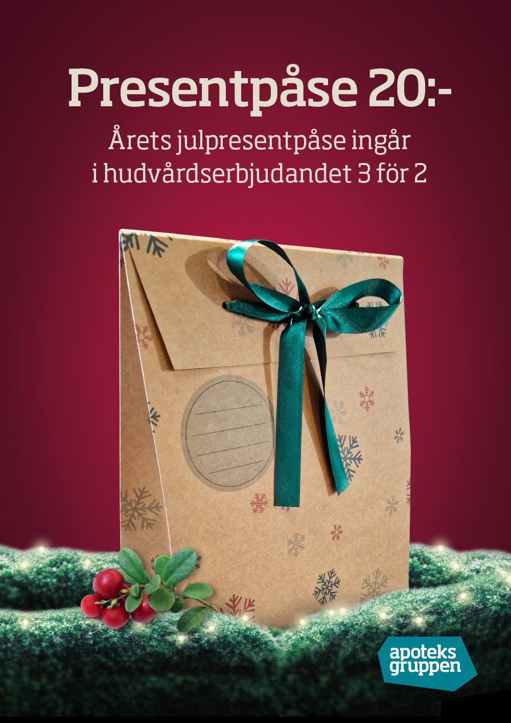 Christmas gift bag and sign