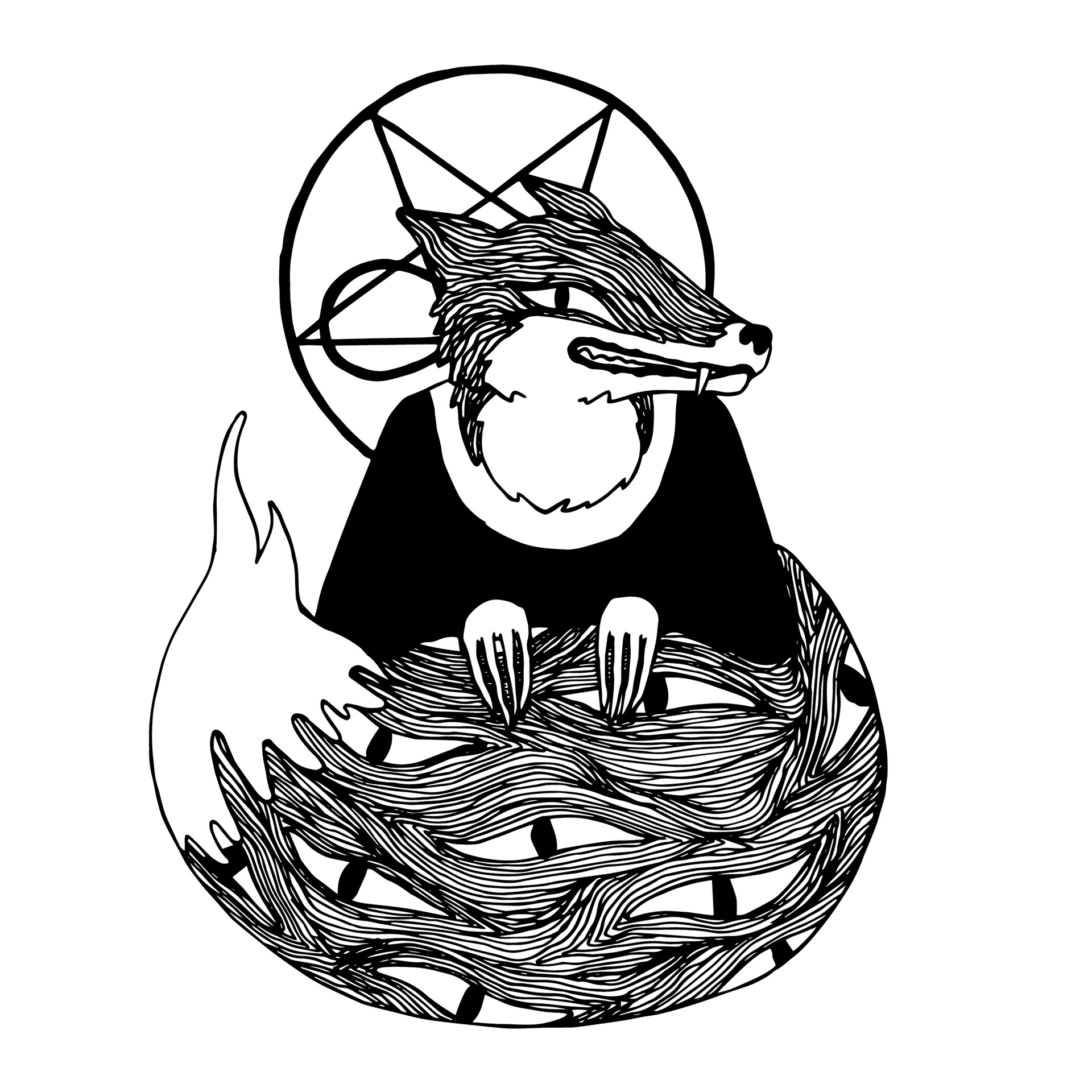 GREED. Illustration, ink
