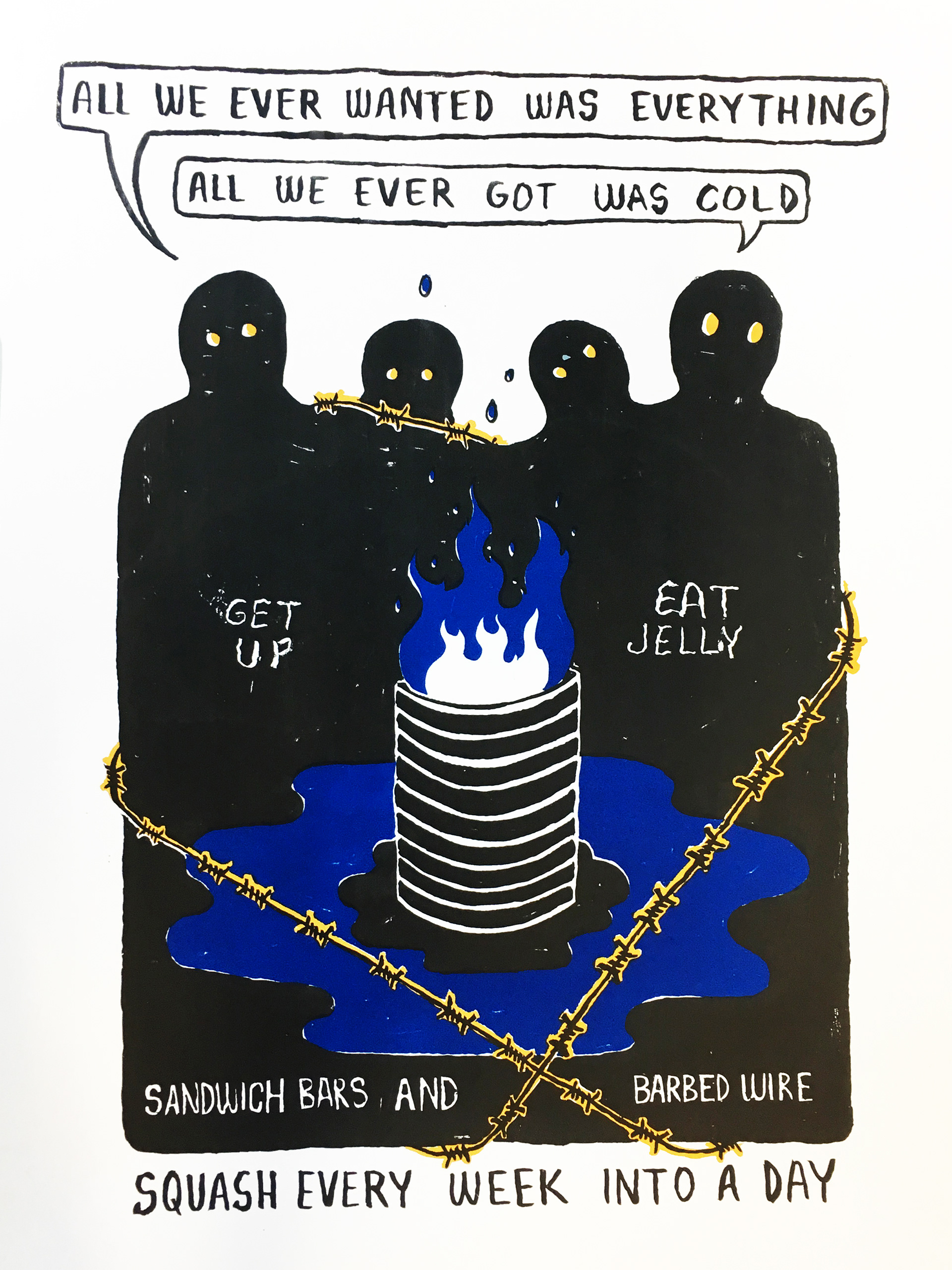 BAUHAUS. Illustration, silk print