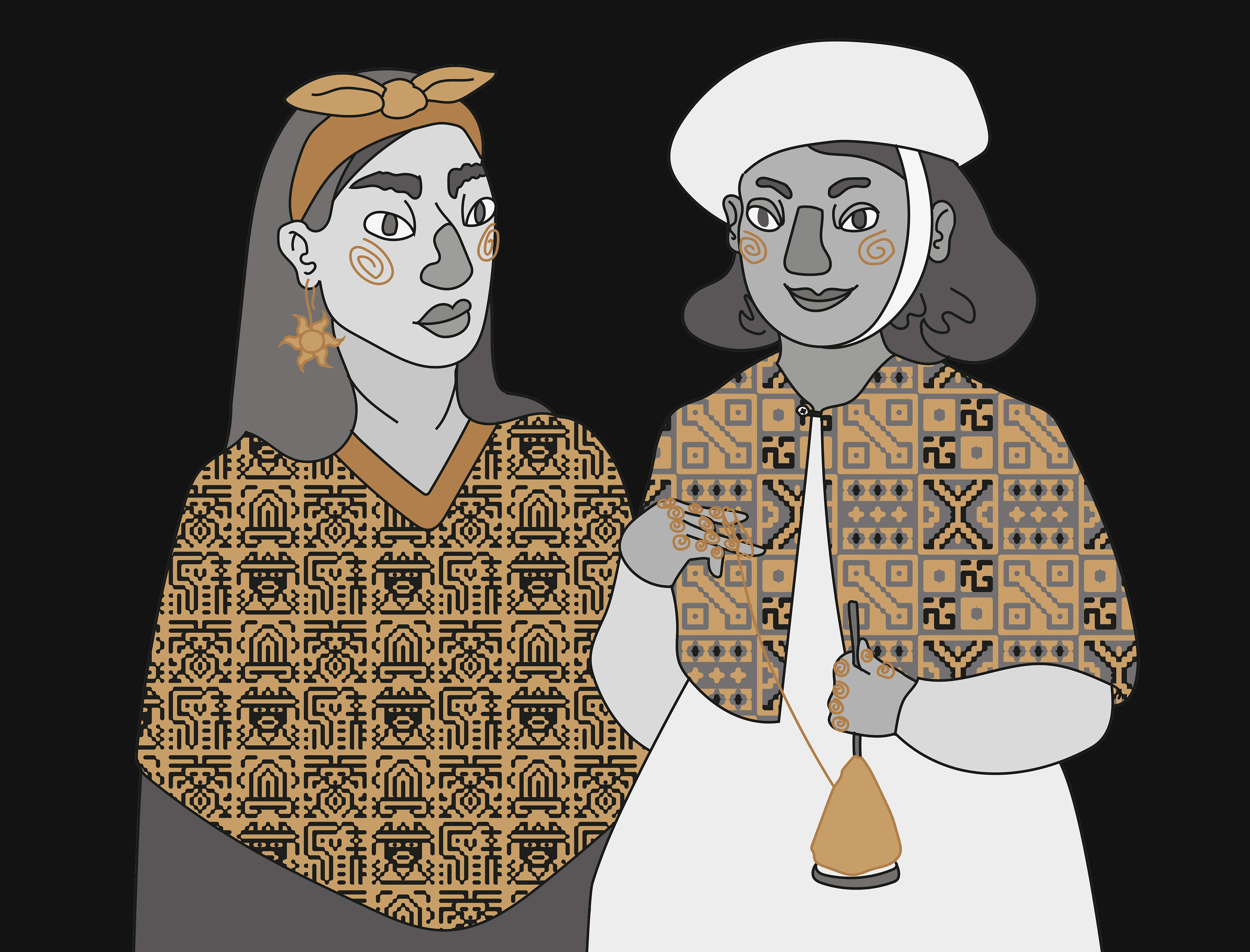 PEOPLE & PATTERNS: MEXICO AND PERU. Illustration, digital