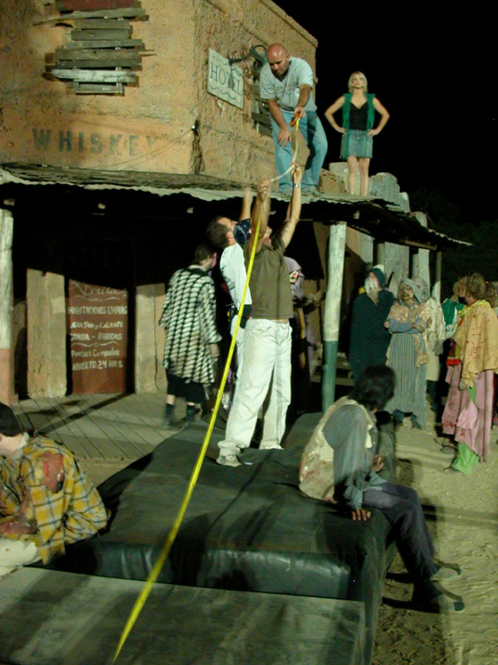 Helping rig a stunt on All Souls Day with Danny Wayne and Charlie Parrish.