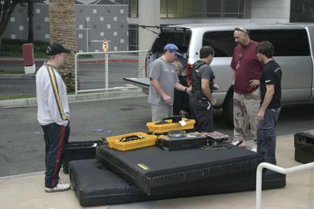 Talking out the gag on set of Life or Breath, with Danny Downey and Nils Allen Stewart