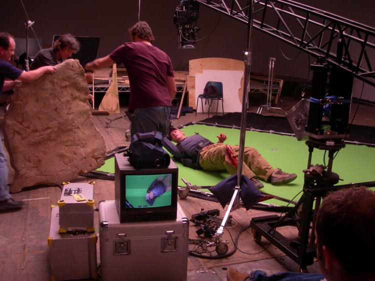 A little green screen work to match a practical stunt on the TV show Human Body Pushing the Limits, filming at Ealing Studios, UK.