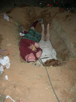 getting ready for the gag on The Poughkeepsie Tapes