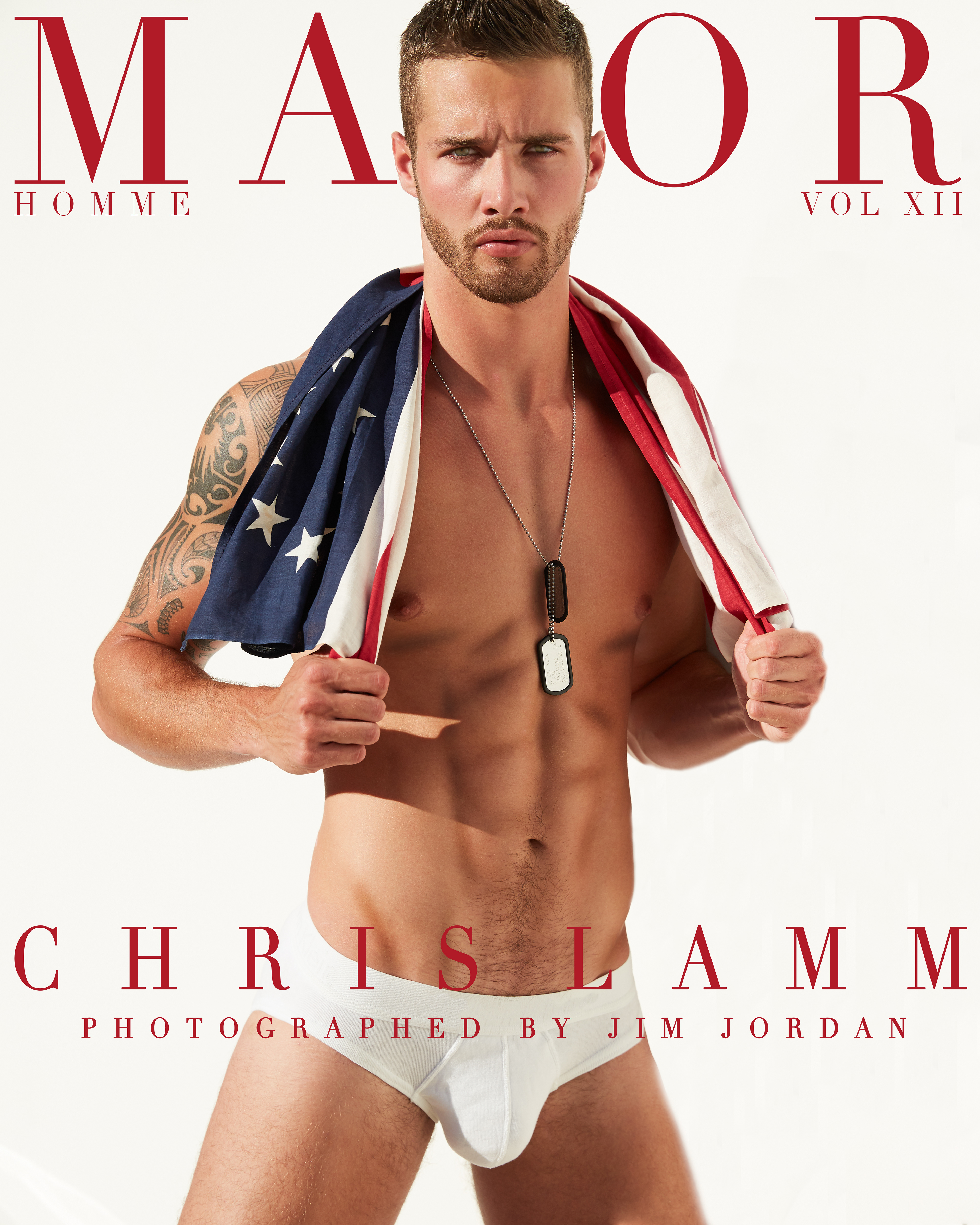 Model Christopher Lamm photographed by celebrity fashion photographer Jim Jordan for Major Magazine