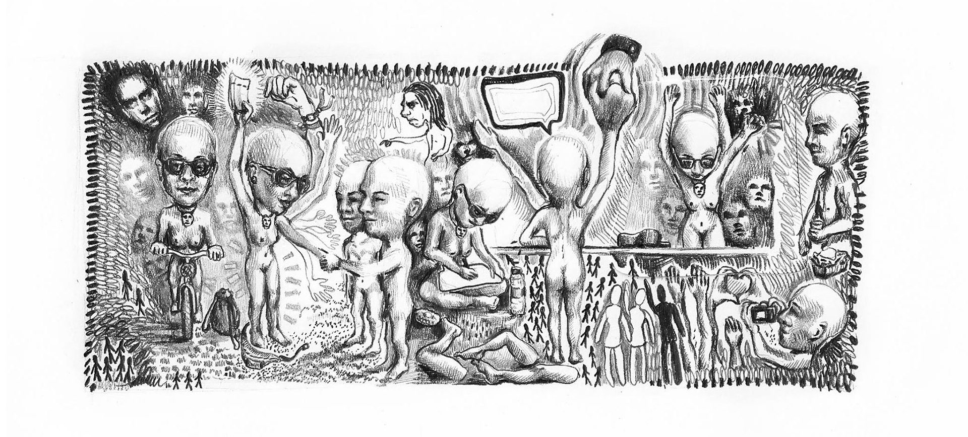Brainworld V - pencil on paper - ca. 13 cm x 6 cm - 2018