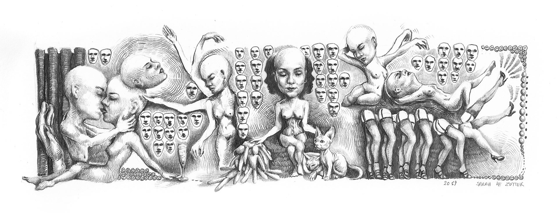 Brainworld XI - pencil on paper - 20 cm x 7 cm - 2019