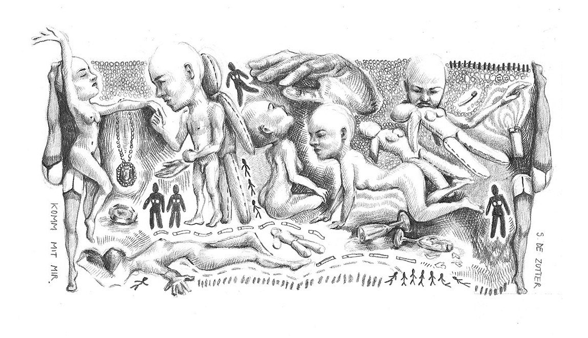 Brainworld XII - pencil on paper - ca. 14 cm x 7 cm - 2019/20