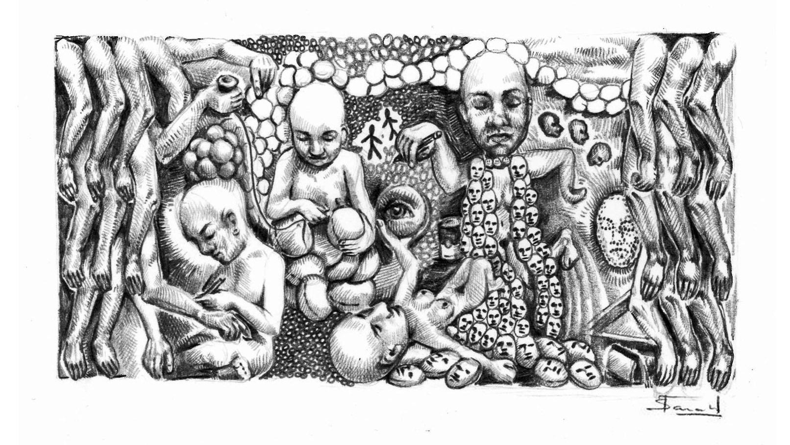 Brainworld IV - pencil on paper - ca. 11 cm x 6 cm - 2018