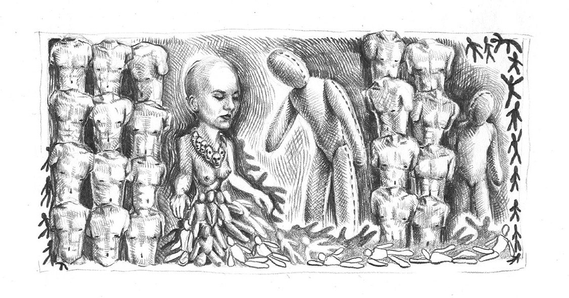 Brainworld VIII - pencil on paper - 12 cm x 6 cm - 2019