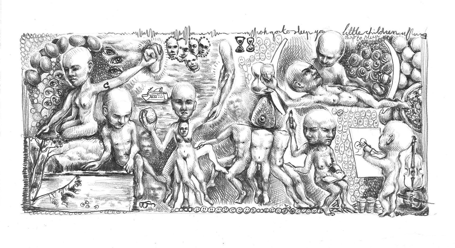 Brainworld VI (Suomi) - pencil on paper - 17 cm x 8 cm - 2018