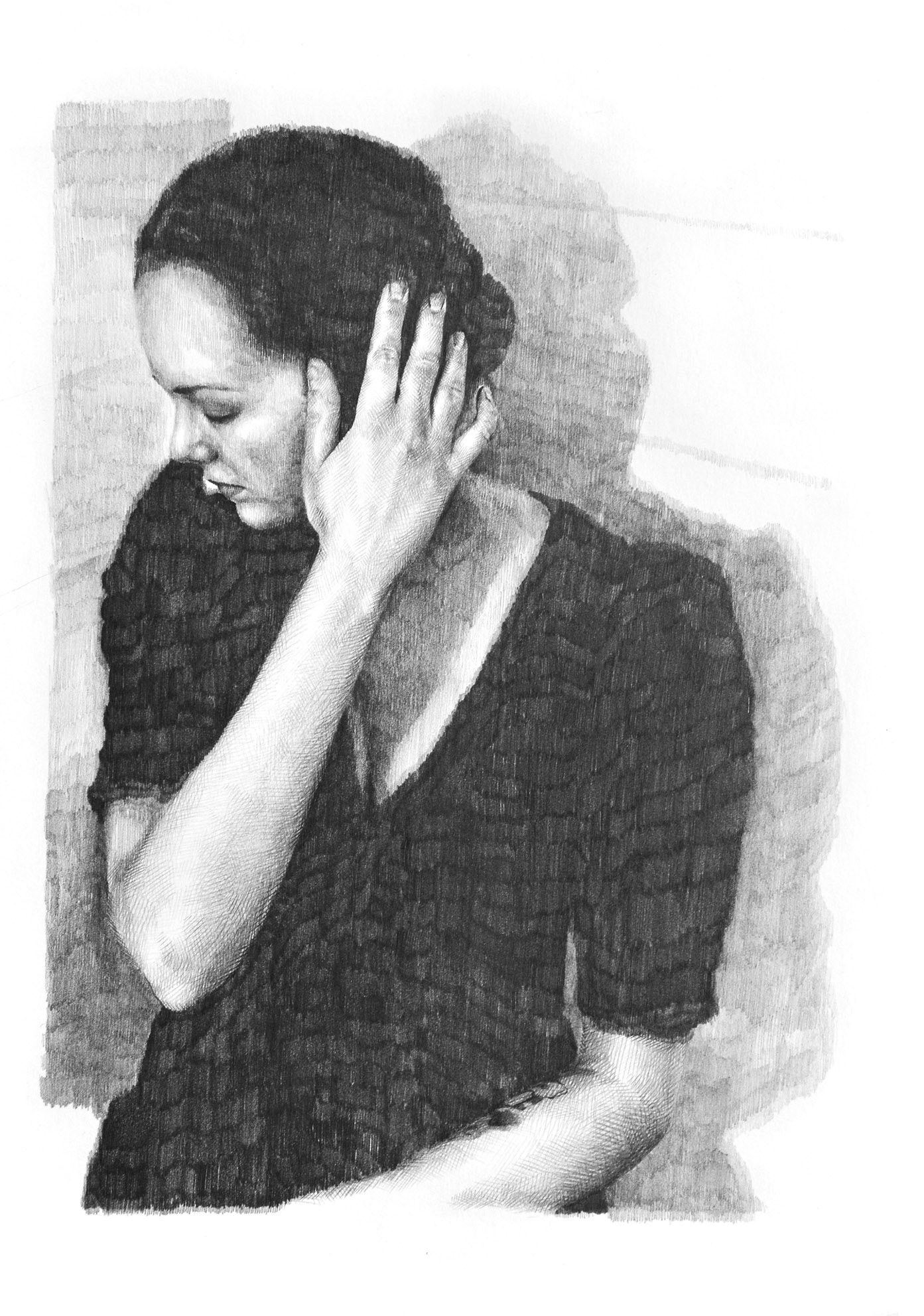 Black Celebration/Party Dress - pencil on paper - 24 cm x 40 cm - 2020