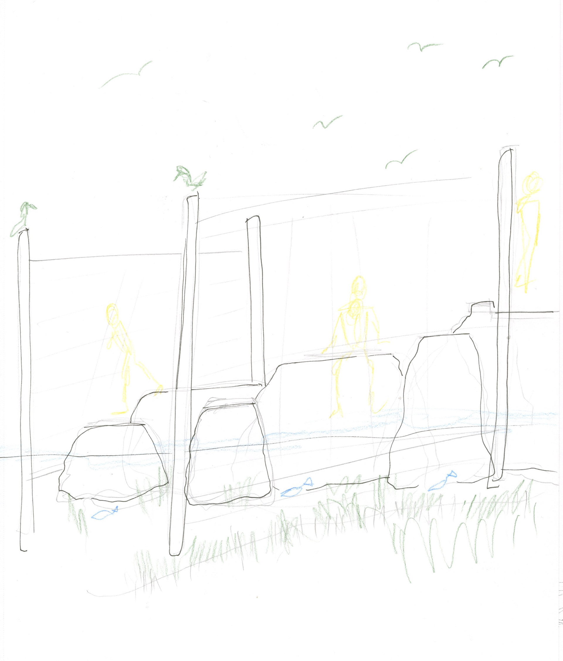 Section Rough Sketch (Pencil Crayons)