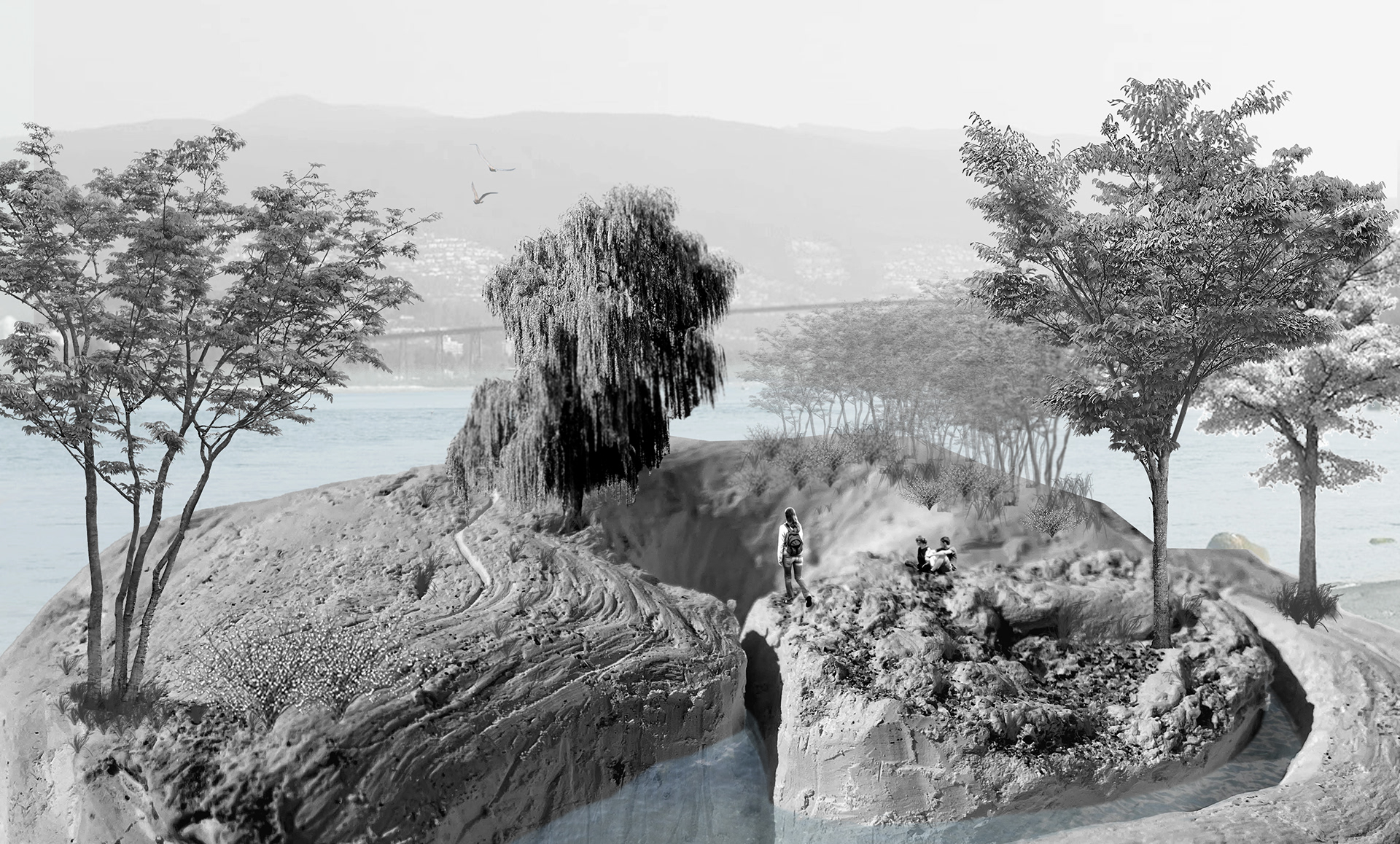 Perspective, Imagined Future State of Stanley Park in 50 Years (Adobe Photoshop)