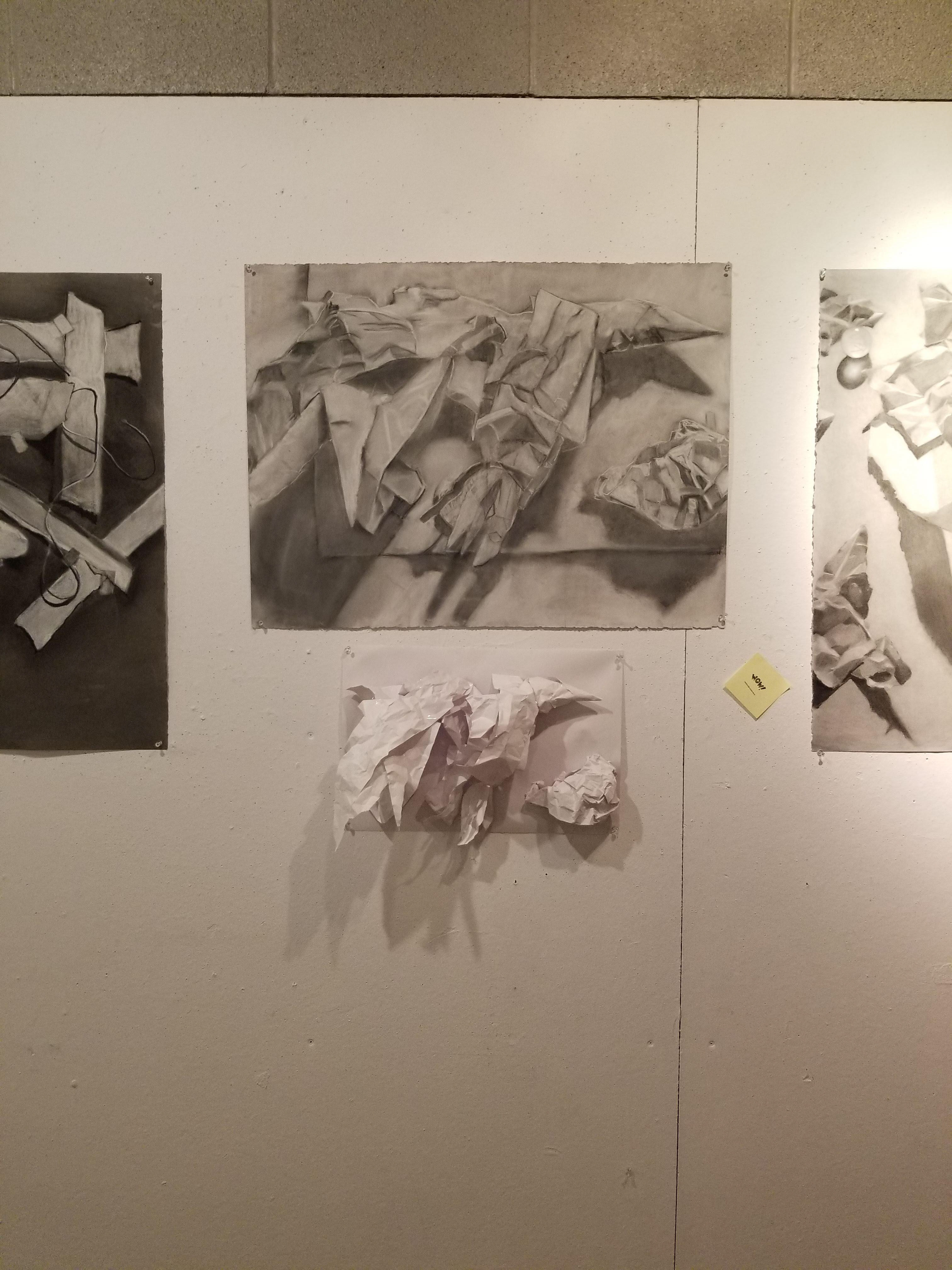 Conte and Paper Sculpture, 2019