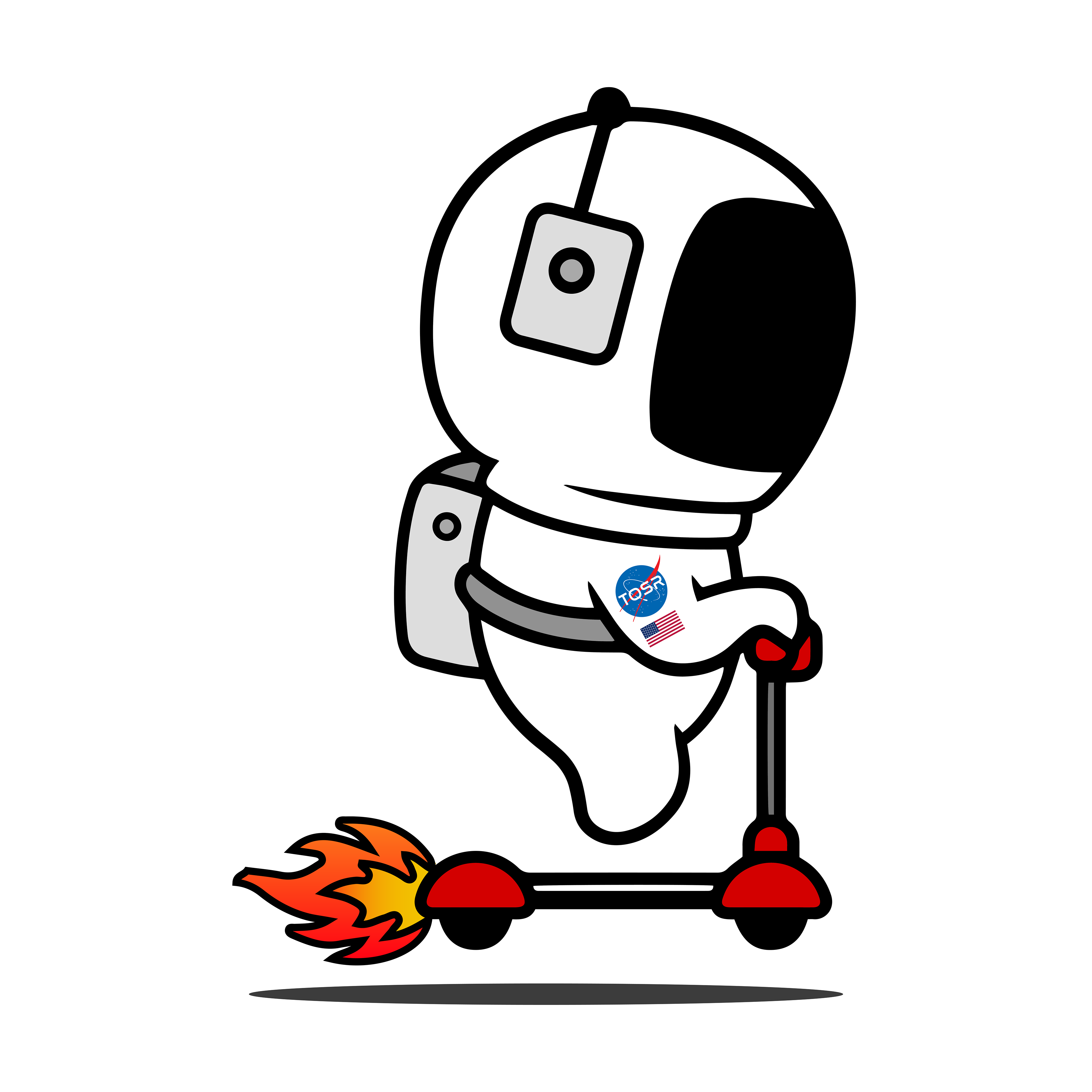Astronaut on scooter