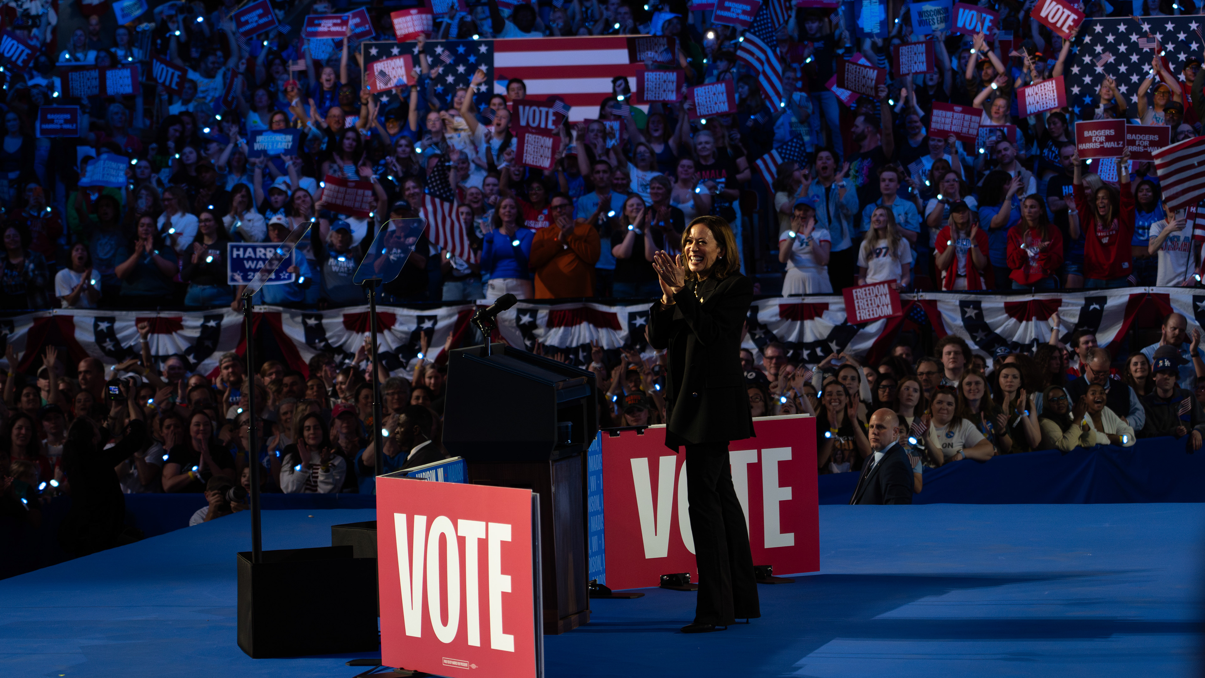 VP Harris at the Badgers for Harris-Walz rally and concert. October 2024