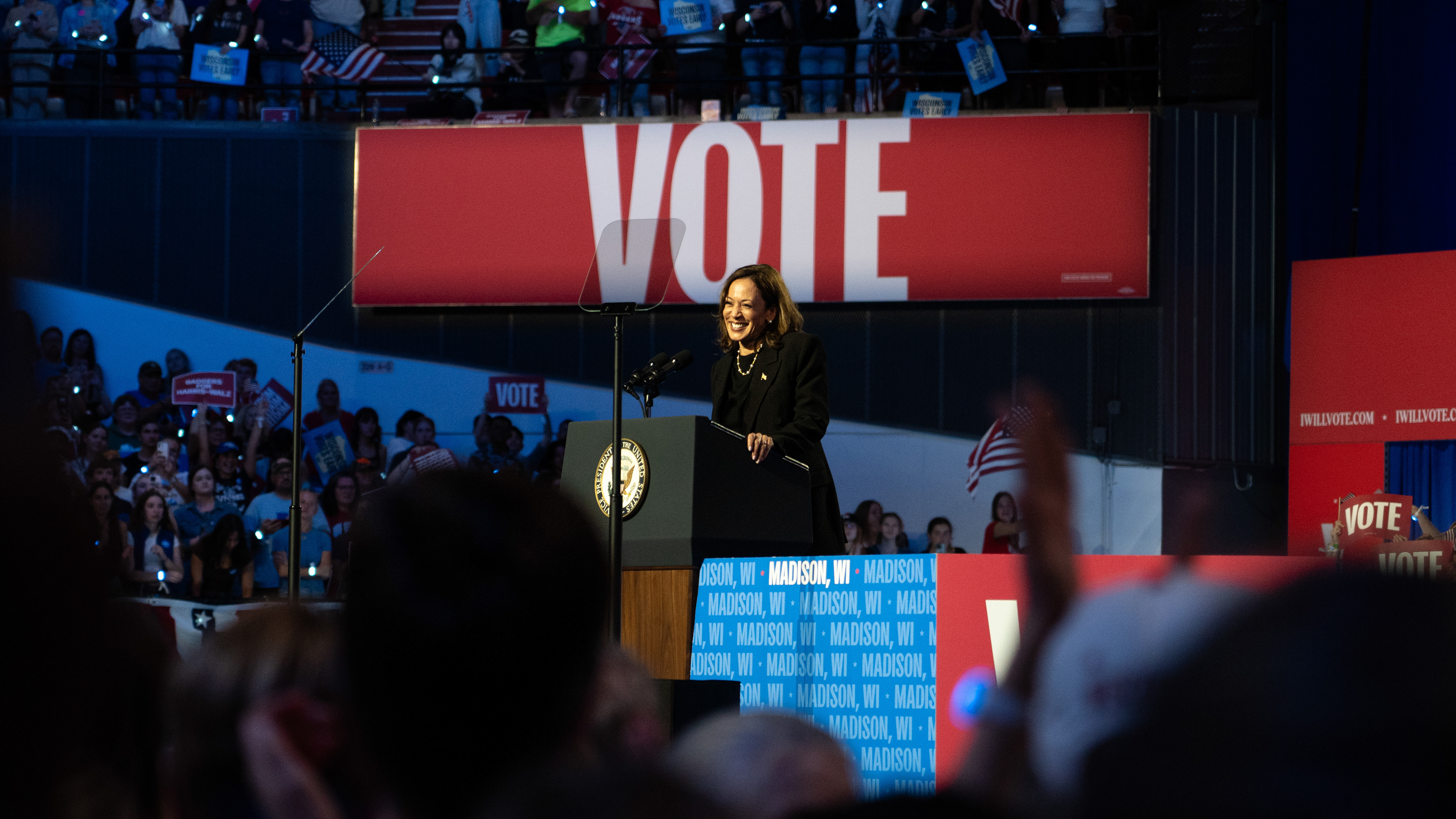VP Harris at the Badgers for Harris-Walz rally and concert. October 2024