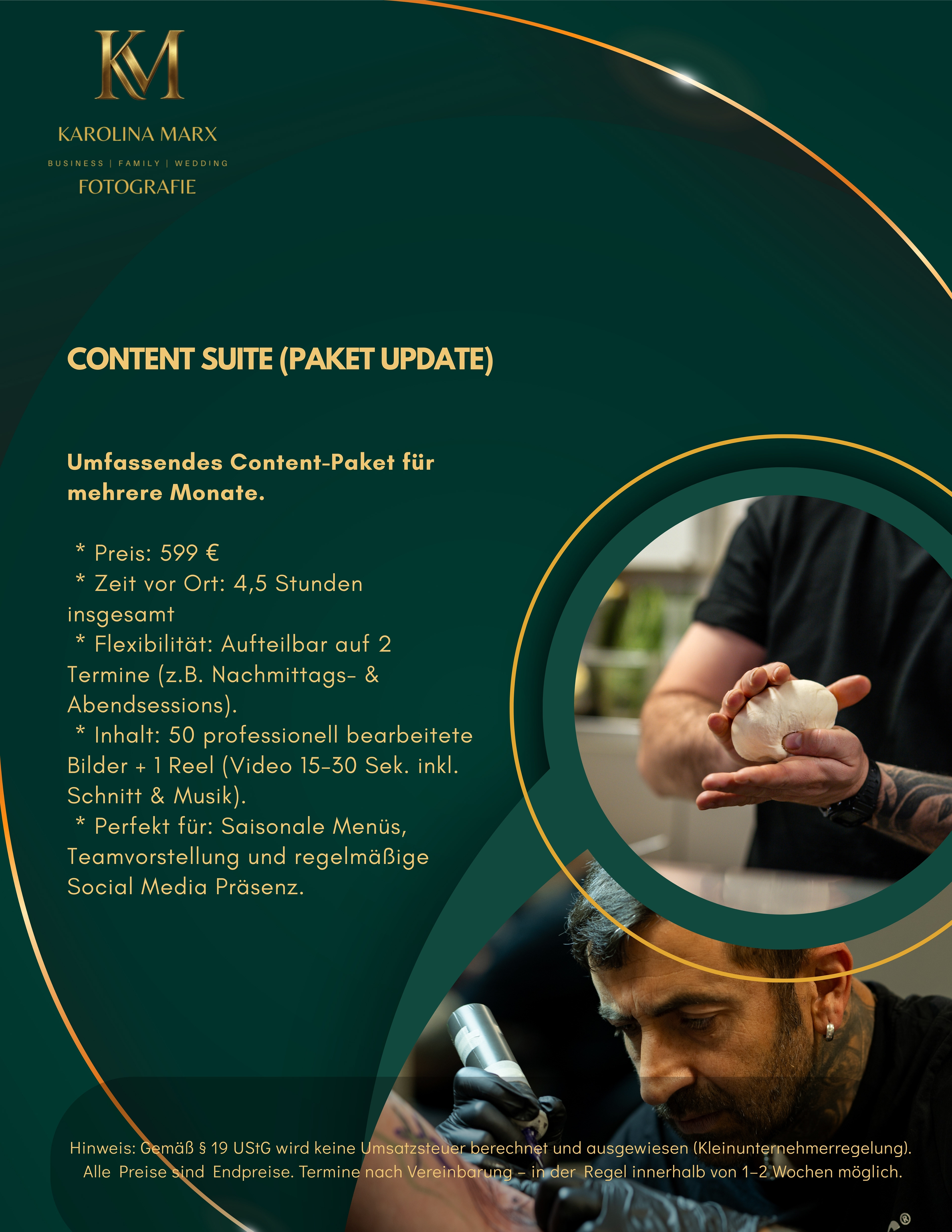 Alles aus einer Hand: Fotos, Content, Social Media & Web.