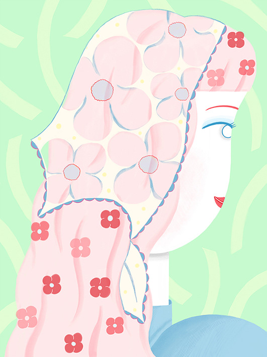 wearing flowers