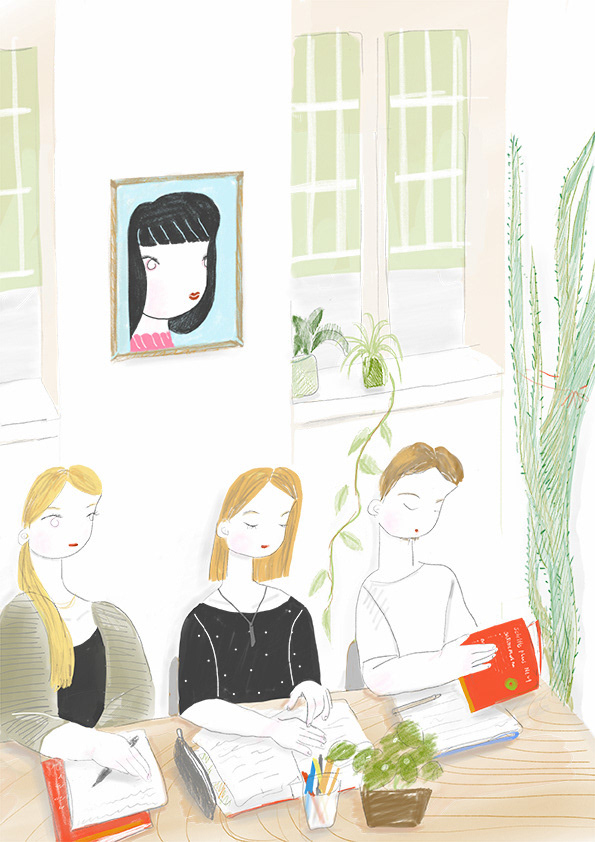 私の絵のある教室とクラスメイト