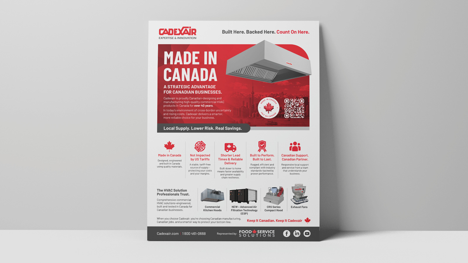 Feuillet « Fait au Canada » par le Sudio Vertpomme pour Cadexair