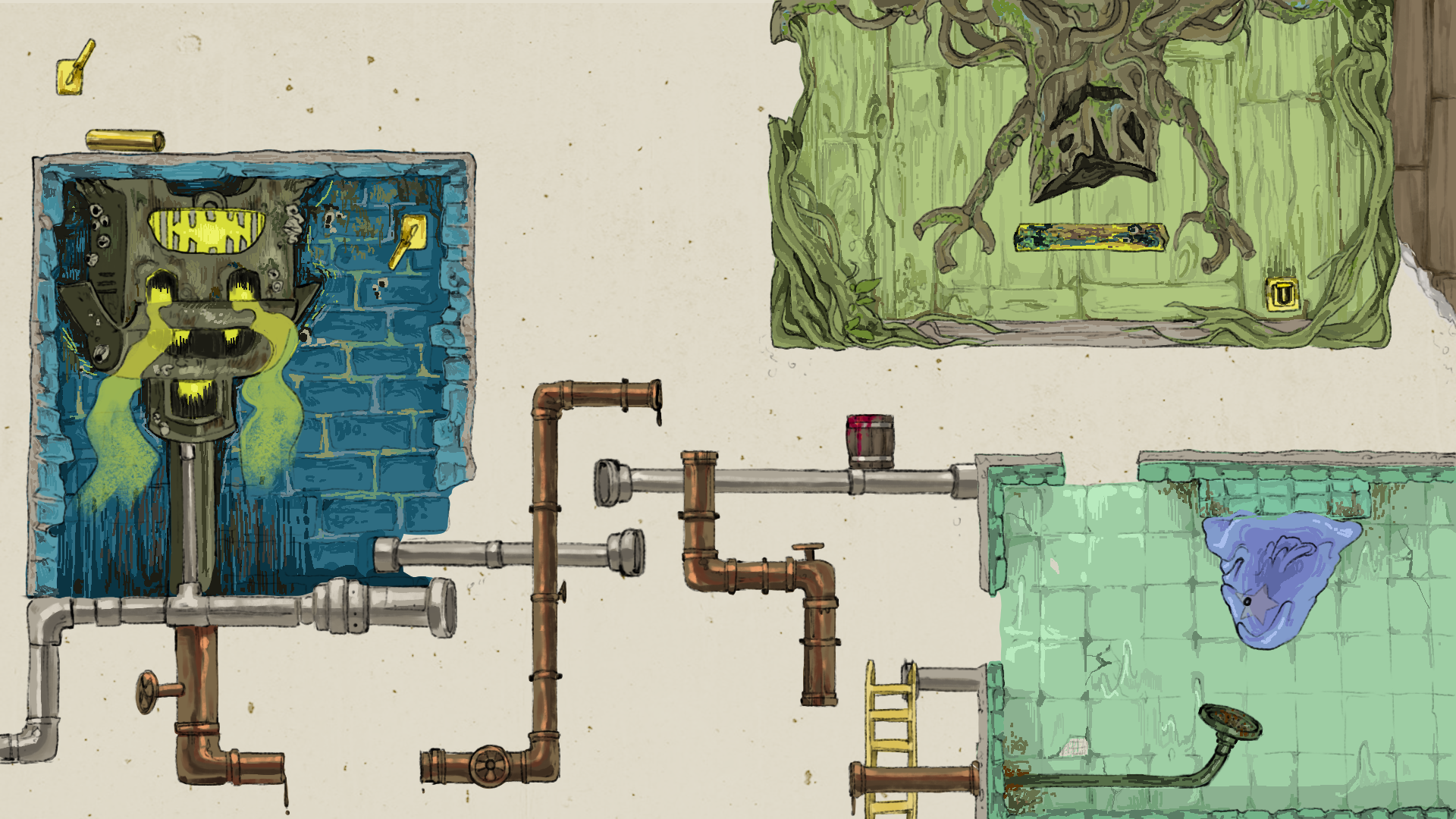 We settled for more toned down colors, however it was too bright.