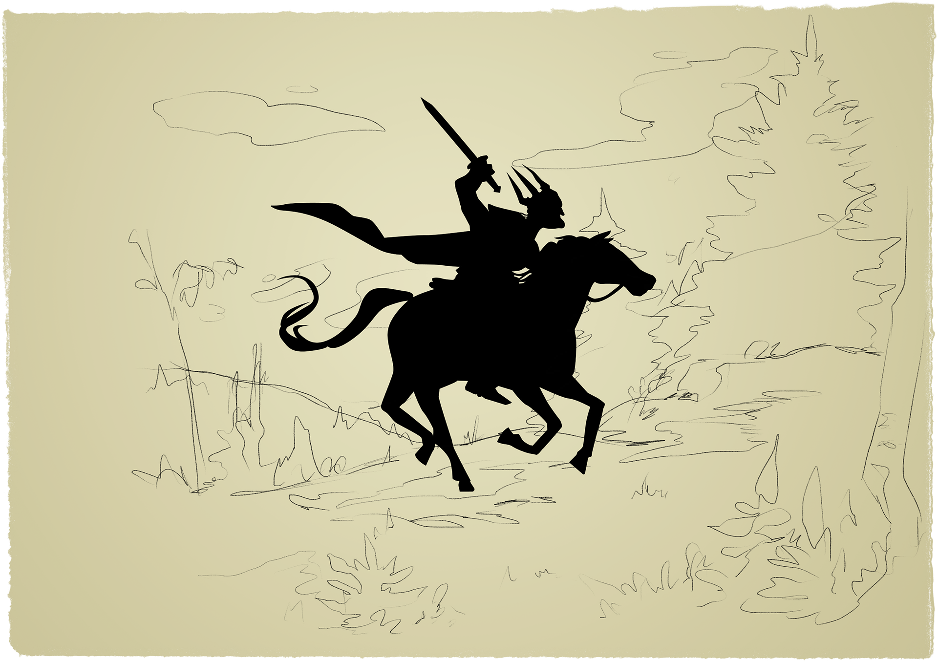 Koschei riding on his horse